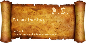 Matos Dorina névjegykártya